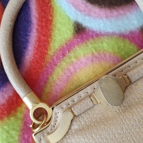 VINTAGE INGE CHRISTOPHER CREAM LEATHER MINI TOTE Circa 1950's. - Picture 15 of 16